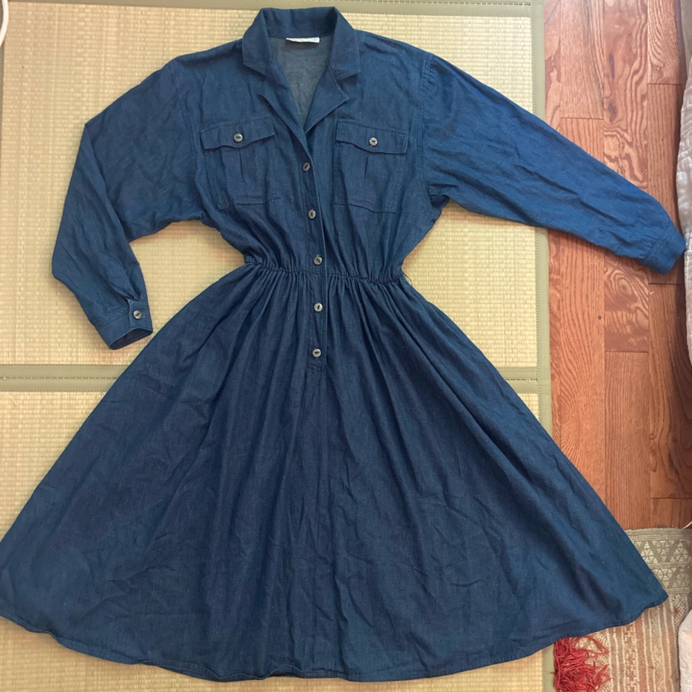 Indigo Denim spring summer dress size M/L